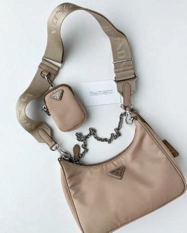 prada nylon crossbody bag beige